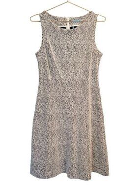J. Mclaughlin | Sleeveless Marbled Texture Round Neck Dress Black White